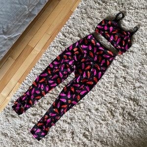 Kate Spade Beyond Yoga Chili Pepper Sports Bra and Leggings
